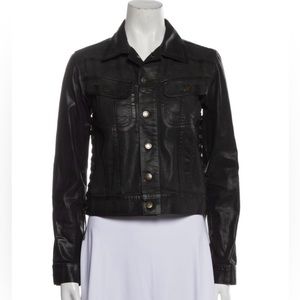 Ralph Lauren Black Label Rare coated black denim laced jean jacket